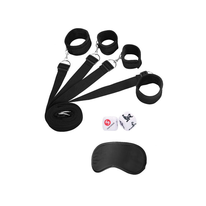 Ouch!  & white bed bindings restraint kit - Product top view  | Flirtybay.com.au